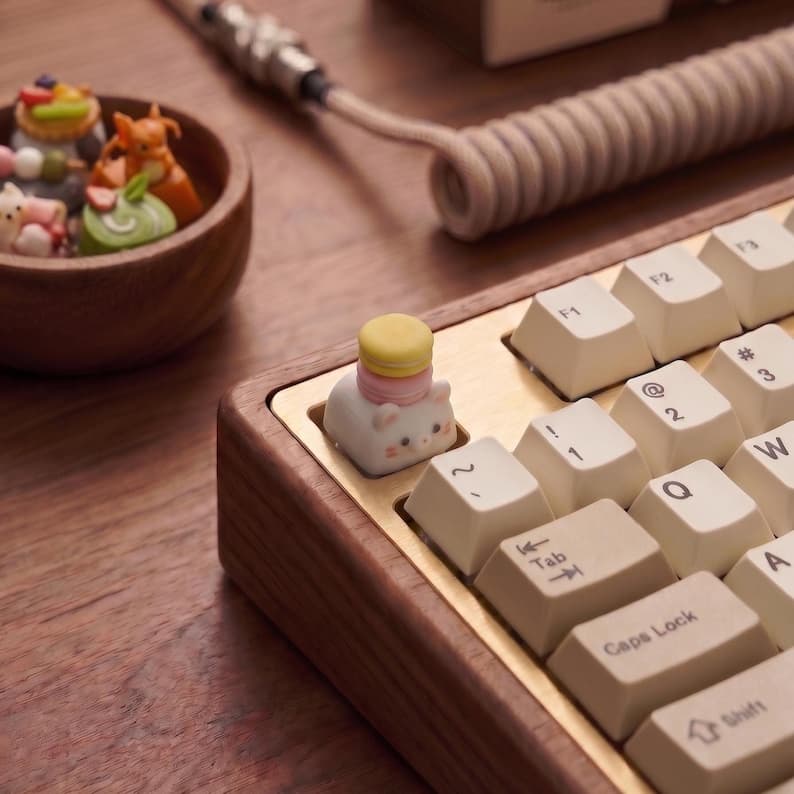 Macaron Stack Cat Artisan Keycap