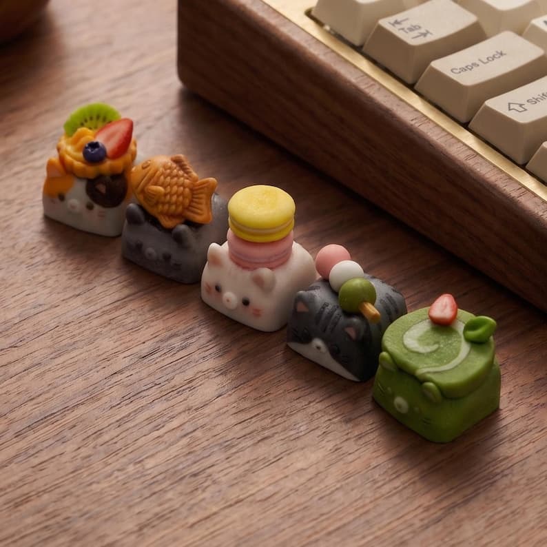 Cat Dessert Artisan Keycaps — Full Set